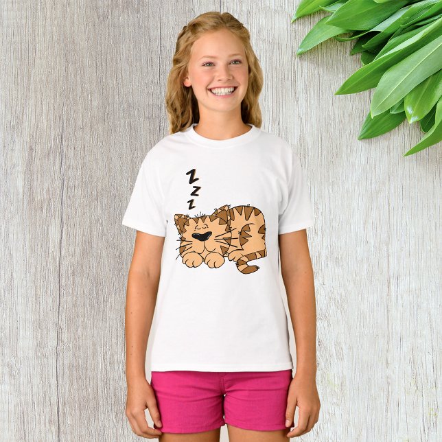 Cat Sleeping Girls T - Shirt (Von Creator hochgeladen)