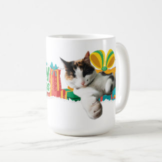 Cat Sleeping on Presents Mug