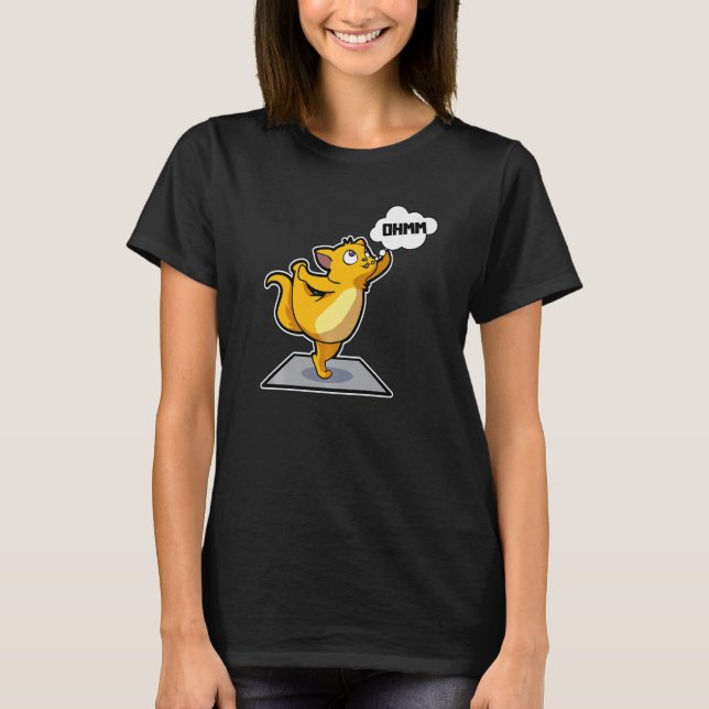 Cat Sloth Yoga Posen Sportaktivitäten Ohm Heartbe T-Shirt (Vorderseite)