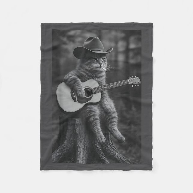 Cat Smoking Cigarette Racoon Ossum Funny Meme Cowb Fleecedecke (Vorderseite)