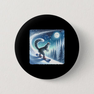 Cat Snowboarden Frostig Slope. Schnee Button