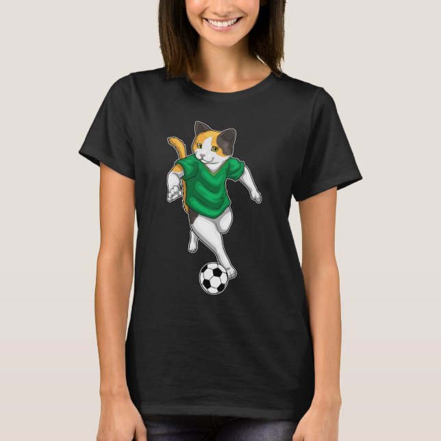Cat Soccer player Soccer T-Shirt (Vorderseite)
