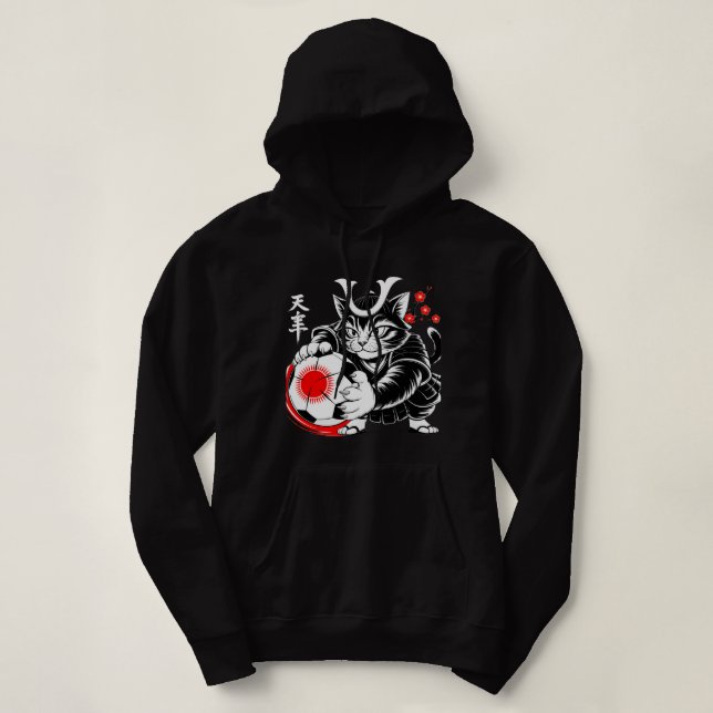 Cat Soccer Player Women's Hoodie - Unique Japanese (Design vorne)