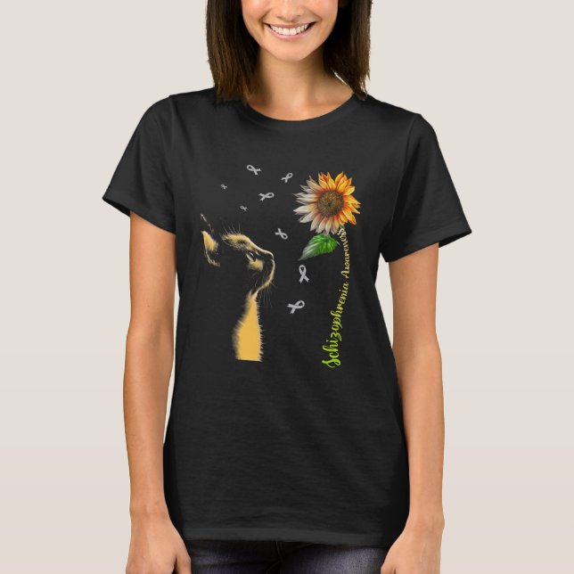 Cat Sonnenblume Schizophrenie Bewusstsein T-Shirt (Vorderseite)