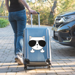 Cat Sonnenbrille Middle Finger Aufkleber