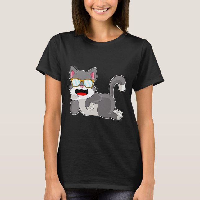 Cat-Sonnenbrille T-Shirt (Vorderseite)