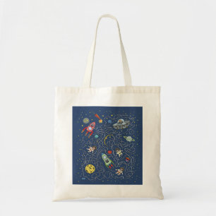 Cat Space Astronautenrakete Rätsel Rätsel Tragetasche