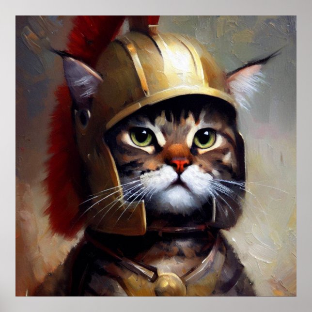 Cat Spartan Soldier Poster (Vorne)