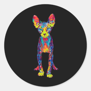 Cat Sphynx Funny Cat Lover Geschenke für Männer Runder Aufkleber