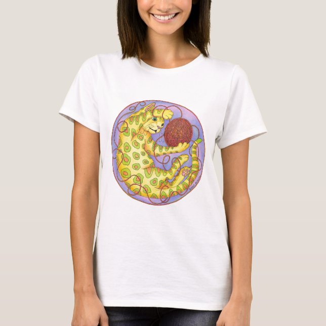 CAT spielt Garn T-Shirt (Vorderseite)