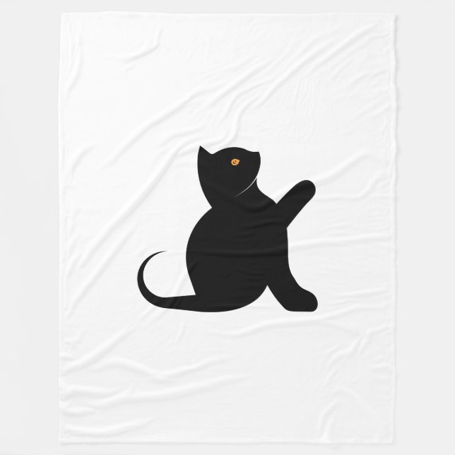 Cat Sprichwort Hello Fleecedecke (Vorderseite)