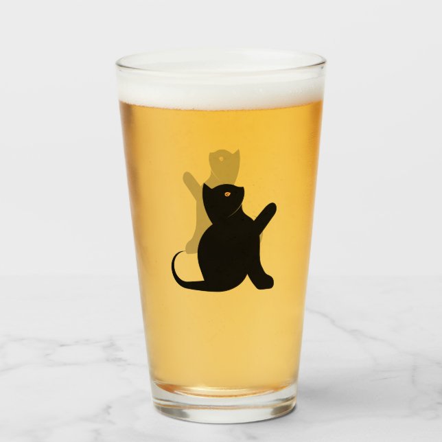 Cat Sprichwort Hello Glas (Rückseite (gefüllt))