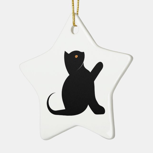 Cat Sprichwort Hello Keramik Ornament (Links)