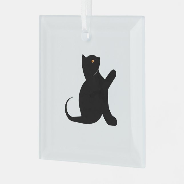 Cat Sprichwort Hello Ornament Aus Glas (Vorderseite links)