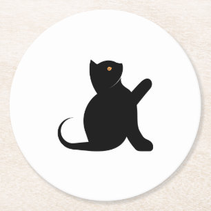 Cat Sprichwort Hello Runder Pappuntersetzer