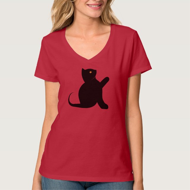 Cat Sprichwort Hello T-Shirt (Vorderseite)