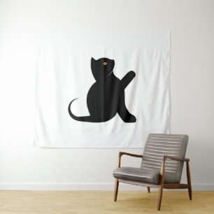 Cat Sprichwort Hello Wandteppich