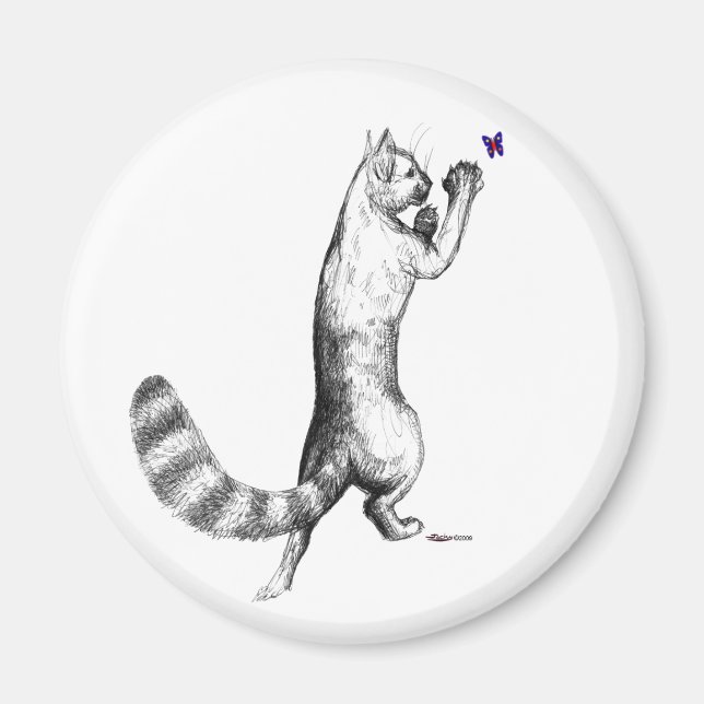 Cat Springing Magnet (Vorne)