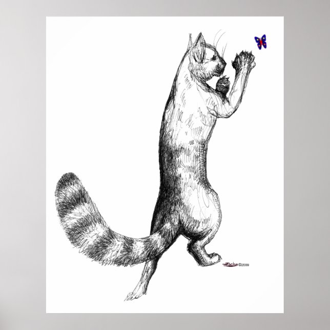 Cat Springing Poster (Vorne)