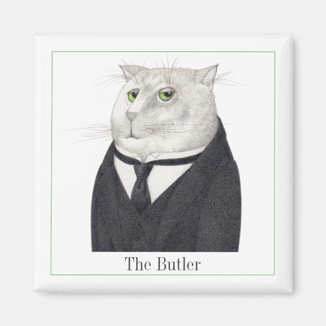 CAT-Square-Magnet BUTLER + Text II Magnet (Vorne)