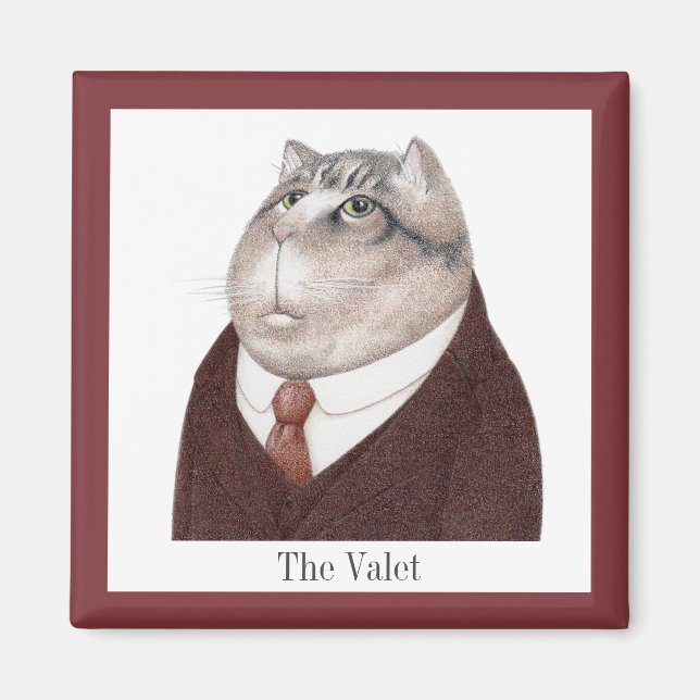 CAT Square Magnet + Text (Vorne)