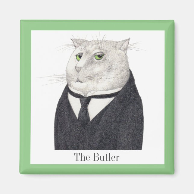 CAT Square Magnet + Text (Vorne)