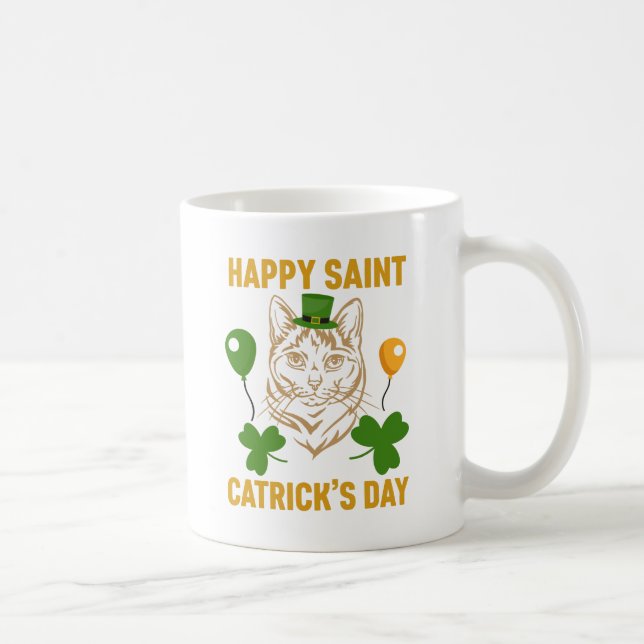 Cat St. Patrick's Day for Cat Lover Kaffeetasse (Rechts)