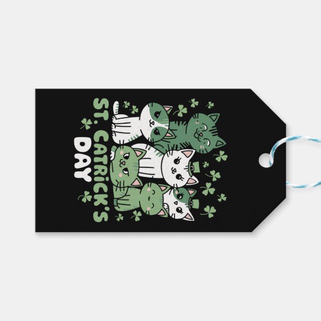 Cat St Patrick's Day Funny Catrick's Day Geschenkanhänger (Vorderseite (Horizontal))