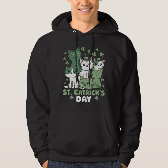 Cat St Patrick's Day Funny Catrick's Day Hoodie (Vorderseite)