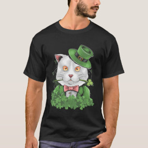Cat St Patrick's Day Kleeblatt irish Leprechaun Ki T-Shirt