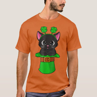 Cat St Patricks Day Leprechaun Kleeblatt Kitten Gi T-Shirt