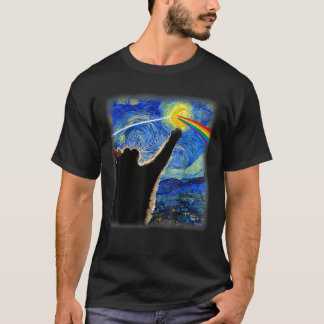 Cat Starry Night Van Gogh Cat Gifts Cat Lover Cat T-Shirt