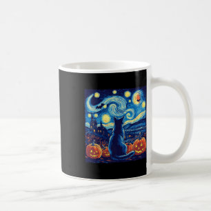Cat Starry Night Van Gogh Cat Lovers Bats Pumpkins Kaffeetasse