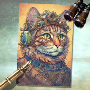 Cat Steampunk 4 Decoupage Paper Seidenpapier