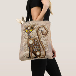 Cat Steampunk Vintag Retro Style Machine Tasche