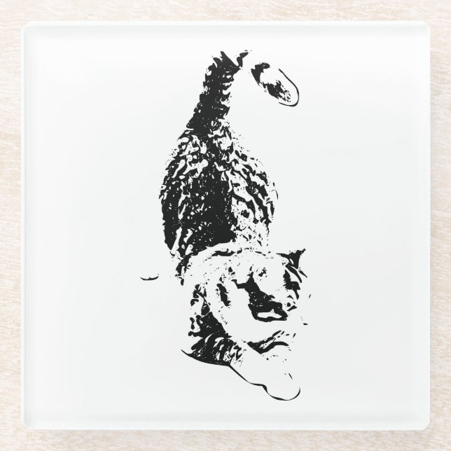 Cat Steps Through Fall Shadows Glasuntersetzer (Vorderseite)