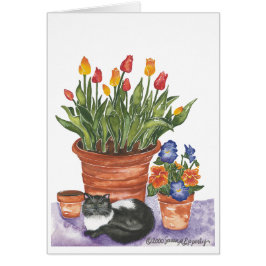 Cat Stiefmütterchen Tulips Wasserfarbe "Penelope"