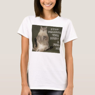 Cat "STOP READING SHIRT & FÜTTRE ME" Ladys Tank To