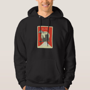 Cat Stretch Leg Up Mt Fuji Distressive Style Japan Hoodie