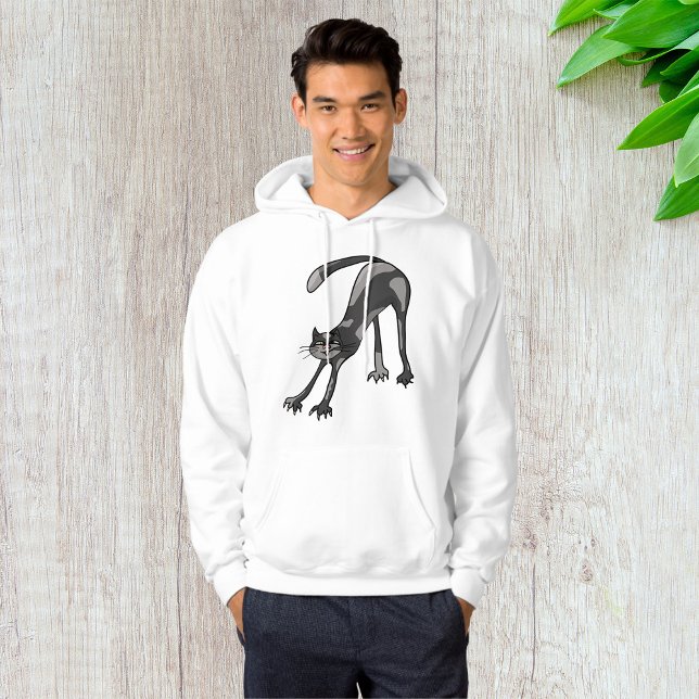 Cat Stretching Mens Hoodie (Von Creator hochgeladen)