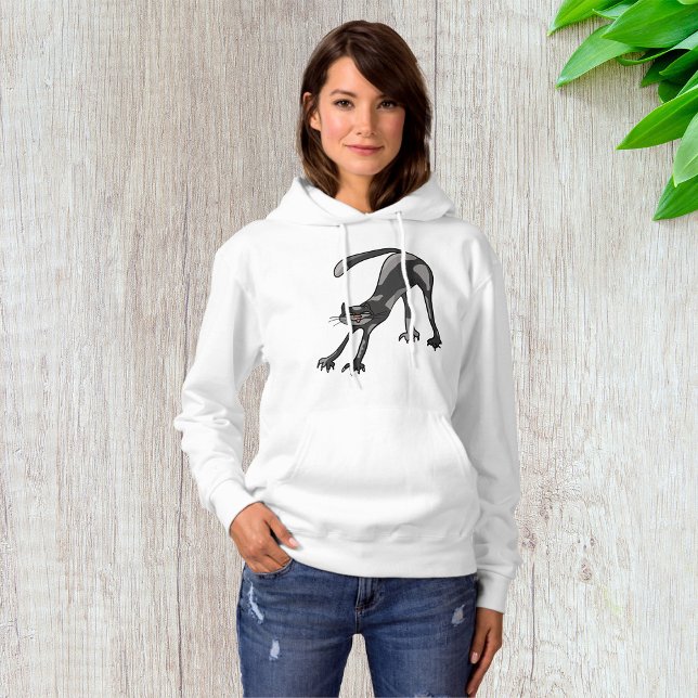 Cat Stretching Womens Hoodie (Von Creator hochgeladen)