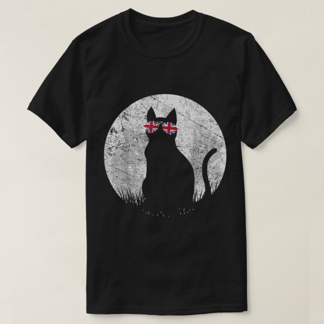 Cat Sunglasses UK British Flag England Pet Cats Fe T-Shirt (Design vorne)