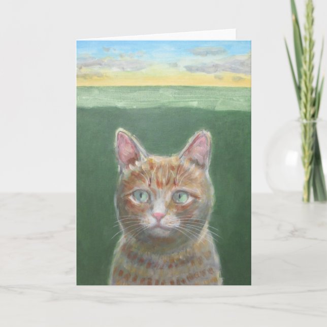 Cat Sunset Karte (Vorderseite)