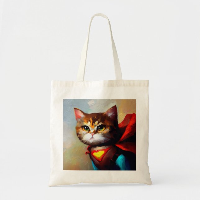 Cat Superhero Tragetasche (Vorne)