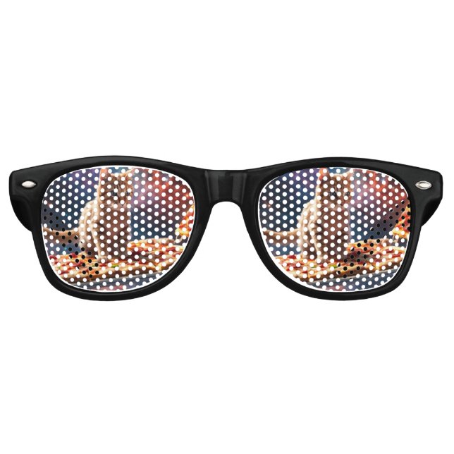 Cat surfen eine Pizza im Kosmos Partybrille (Vorderseite)