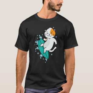 Cat surfing on Water Sport Hobby Haustier T-Shirt