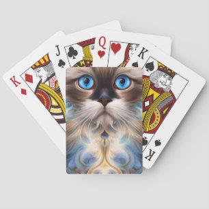 CAT Symmetrische Merkmale Fokussierte Augen Spielkarten