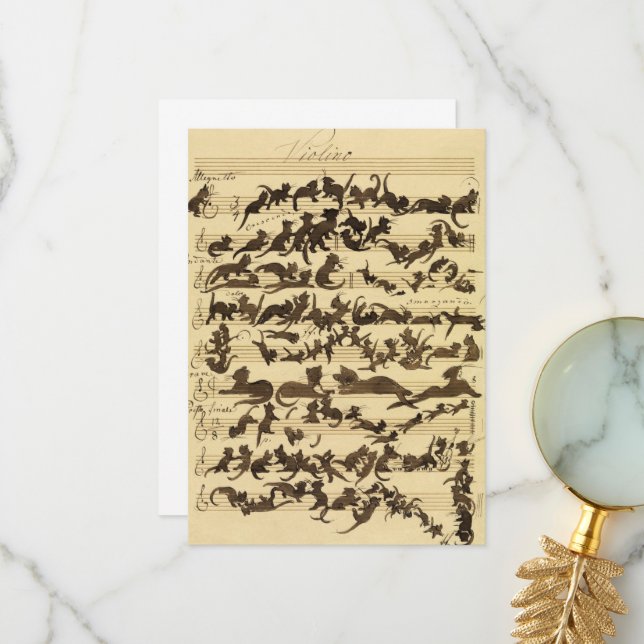 Cat Symphony von Moritz von Schwind Dankeskarte (Vorderseite/Rückseite Beispiel)