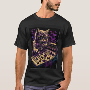 Cat Synthesizer Analog Synth Vintag Studio Gear T-Shirt