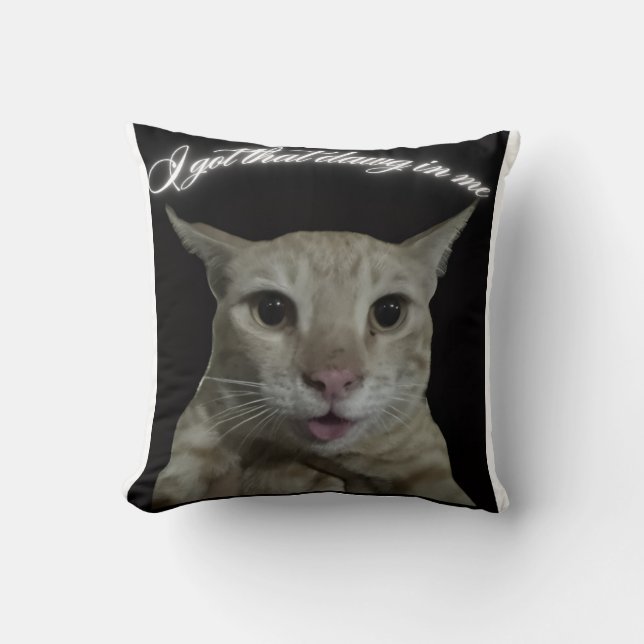 Cat T - Shirt Kissen (Vorderseite)